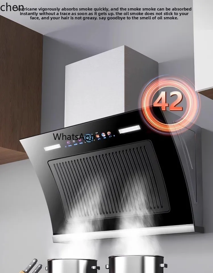 เครื่องดูดควันแบบติดผนัง มอเตอร์คู่ ดูดควันแรง ขนาดใหญ่ ดูดควันด้านข้าง เหมาะสำหรับห้องครัวขนาดเล็ก หรือบ้านเช่า