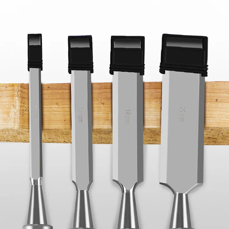 Wood Carving Chisel Wood Handle Woodworking Carving Hand Chisel DIY Tool Kit Steel Blade Wood Sculpture Flat Chisel