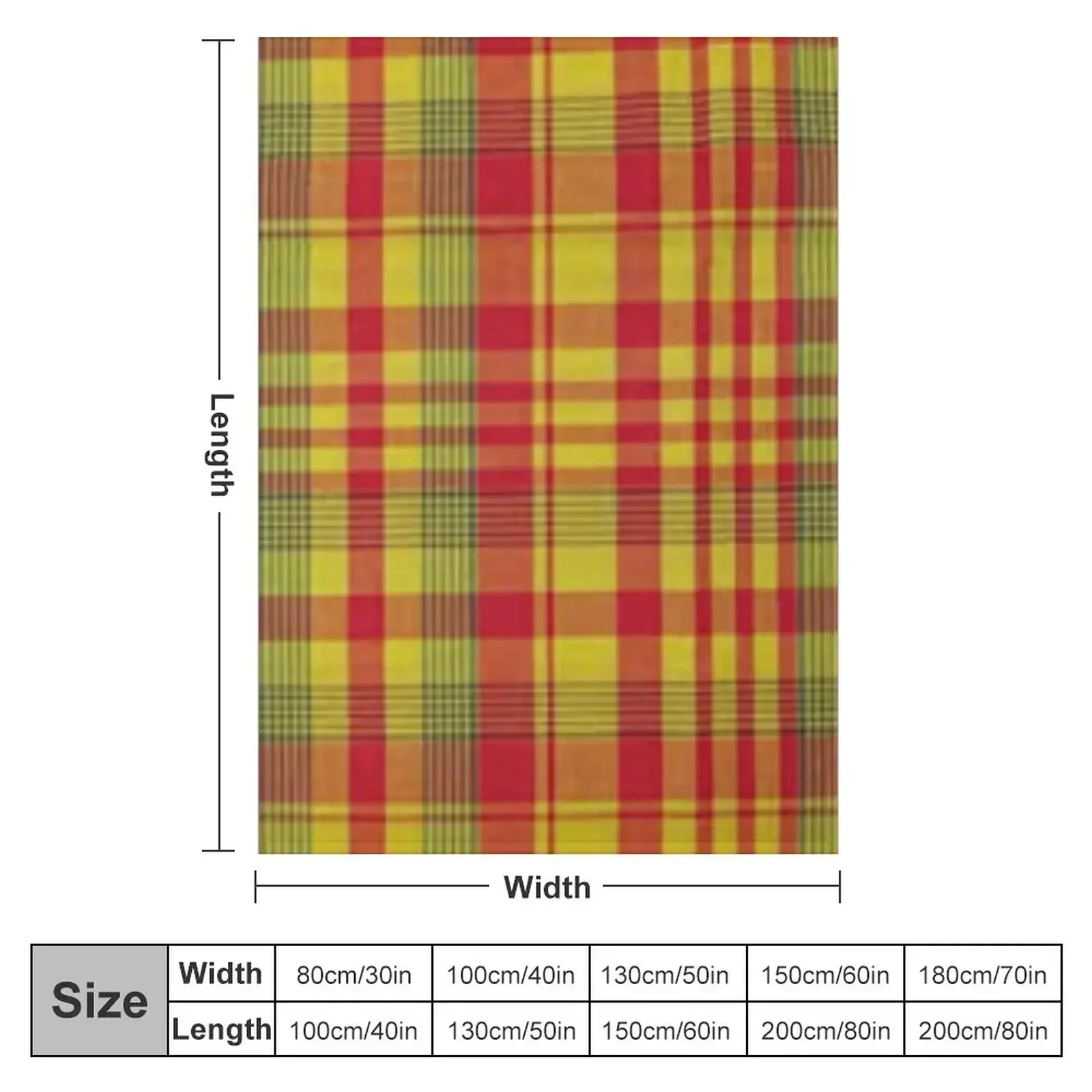 Traditional Creole, Madras Throw Blanket Bed linens Cute Plaid Loose Blankets