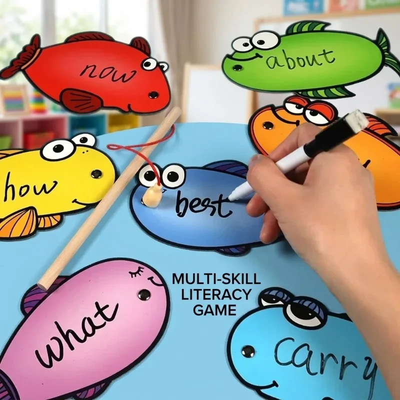 Reusable Tracing Book Pen Control Magnetic Fishing Toy English Classroom Game Teaching Aid Parent-child Interaction Word