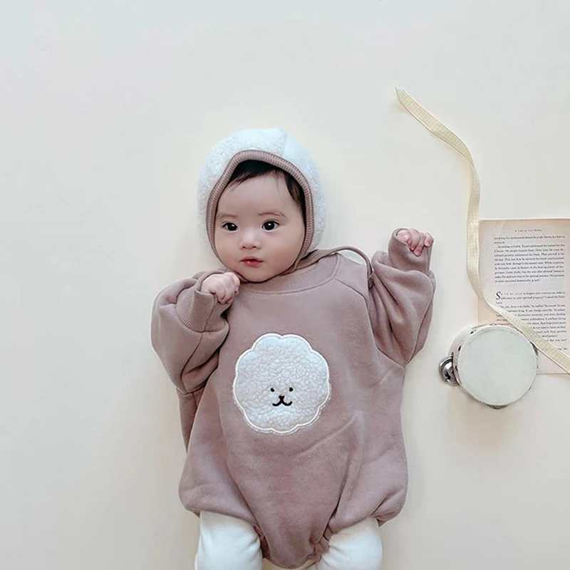 MILANCEL Spring Baby Clothing Infant Girls Long Sleeved Bodysuit WIth Hat Toddler Boys One Piece