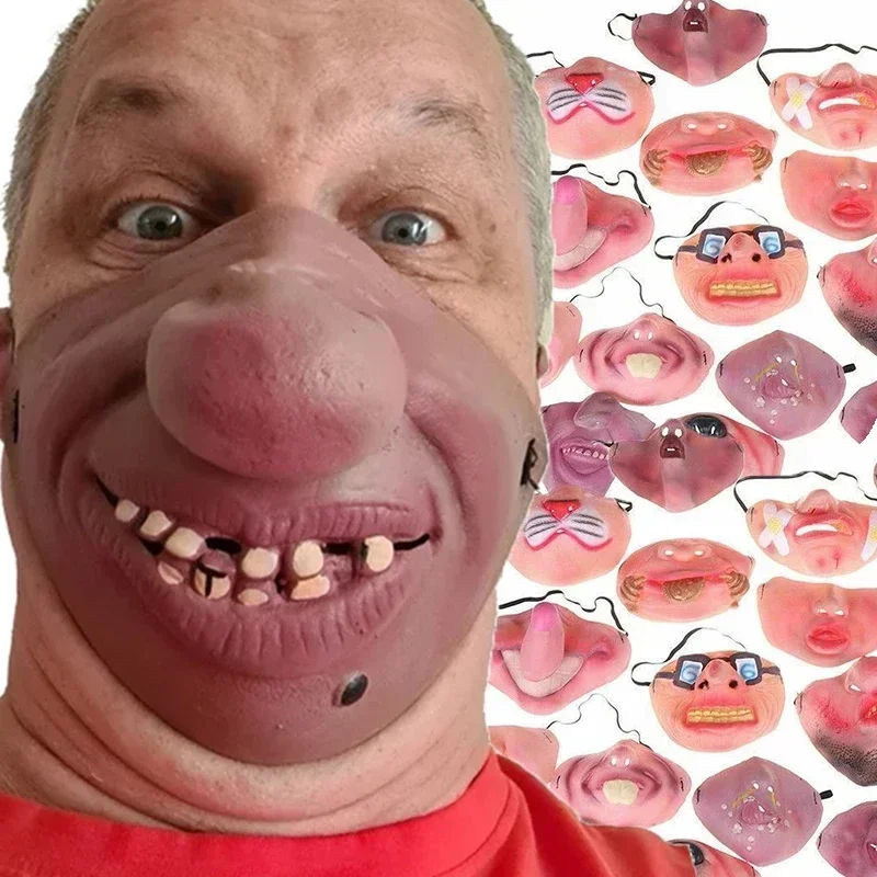 Half face clown mask funny mask latex half face mask dance performance dress up prank mask