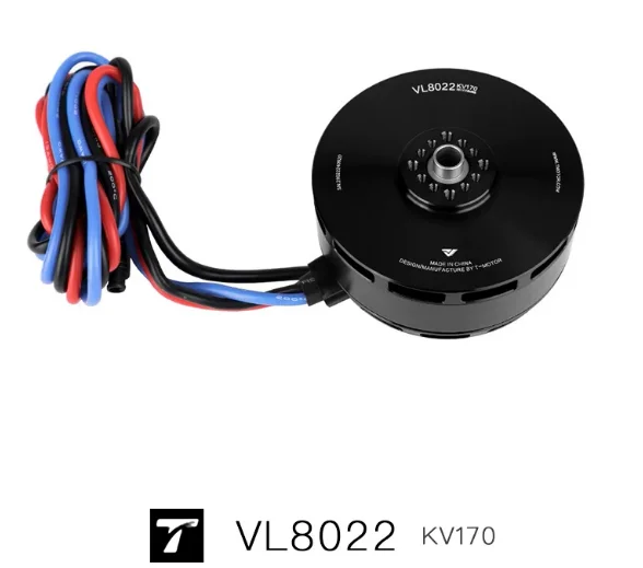 T-MOTOR VL8022 KV170 VTOL Brushless Motor For Drone UAV 12S Voltage Max Thrust 22.2kg Adaptive Propeller Locking System IPX5