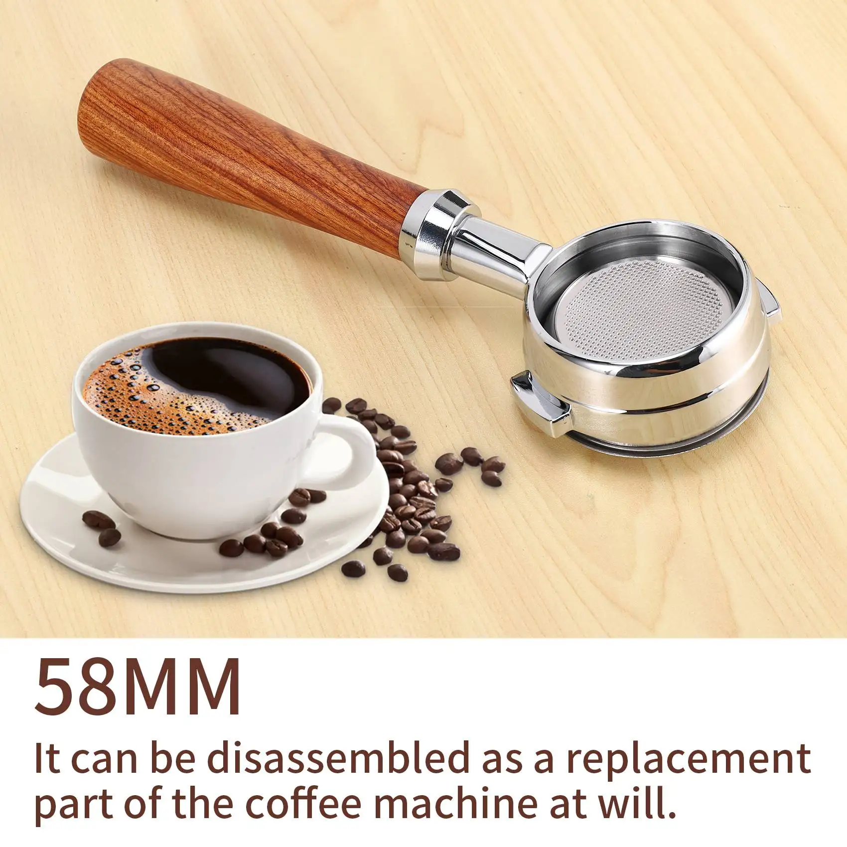 58MM Stainless Steel Coffee Machine Bottomless Portafilter for Nuova Coffee Machine Professional Accessory