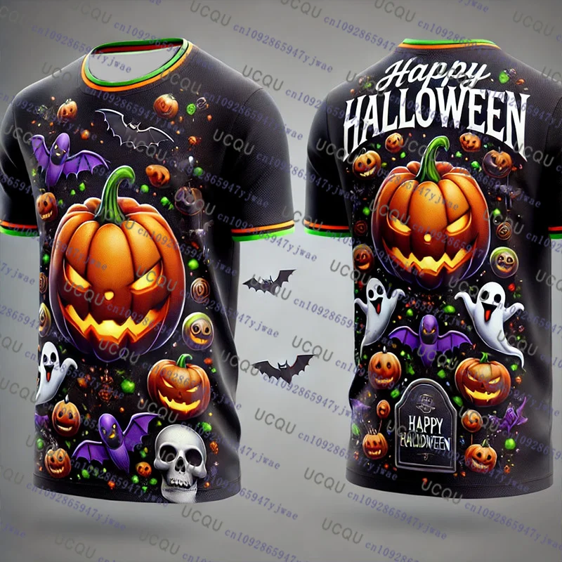 2026 Halloween T-Shirt Kleidung für Männer und Frauen Kurzarm T-Shirt Kürbis 3D-Druck T-Shirt Harajuku T-Shirt Halloween Cosplay T-Shirts – Detail 3