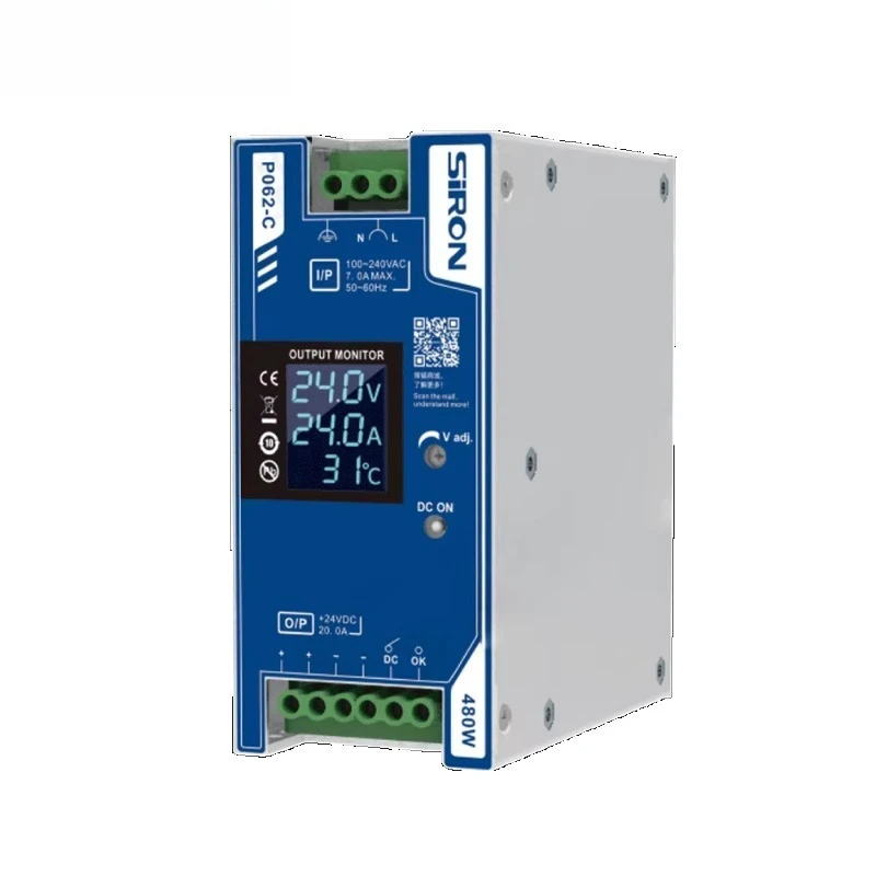 480W 20A Industrial Energy-saving Efficient Intelligent Digital Display AC-DC Power Supply for  P062-C