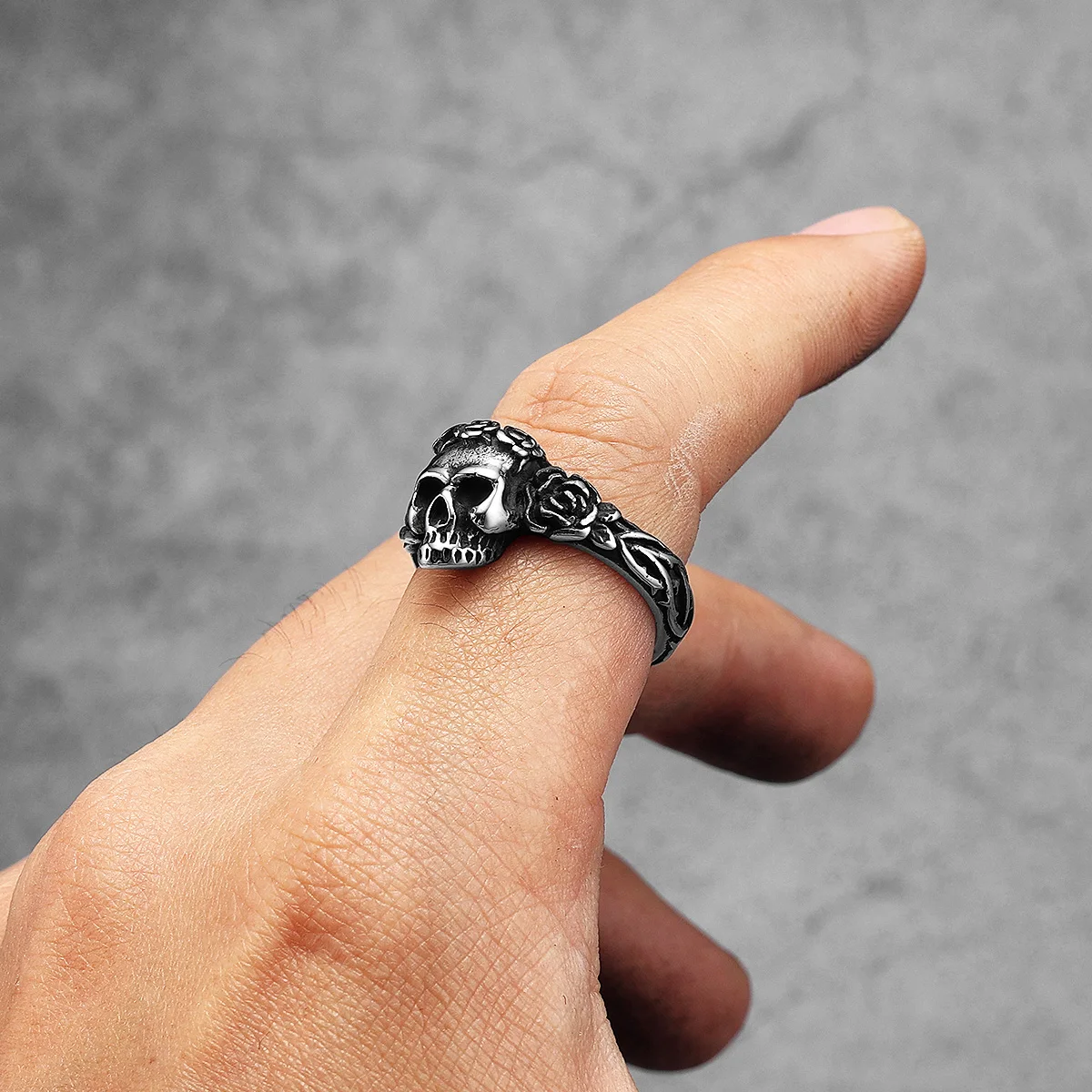 Aesthetic Rose Skull Men Rings - Men Accessories Aesthetic recension och pris