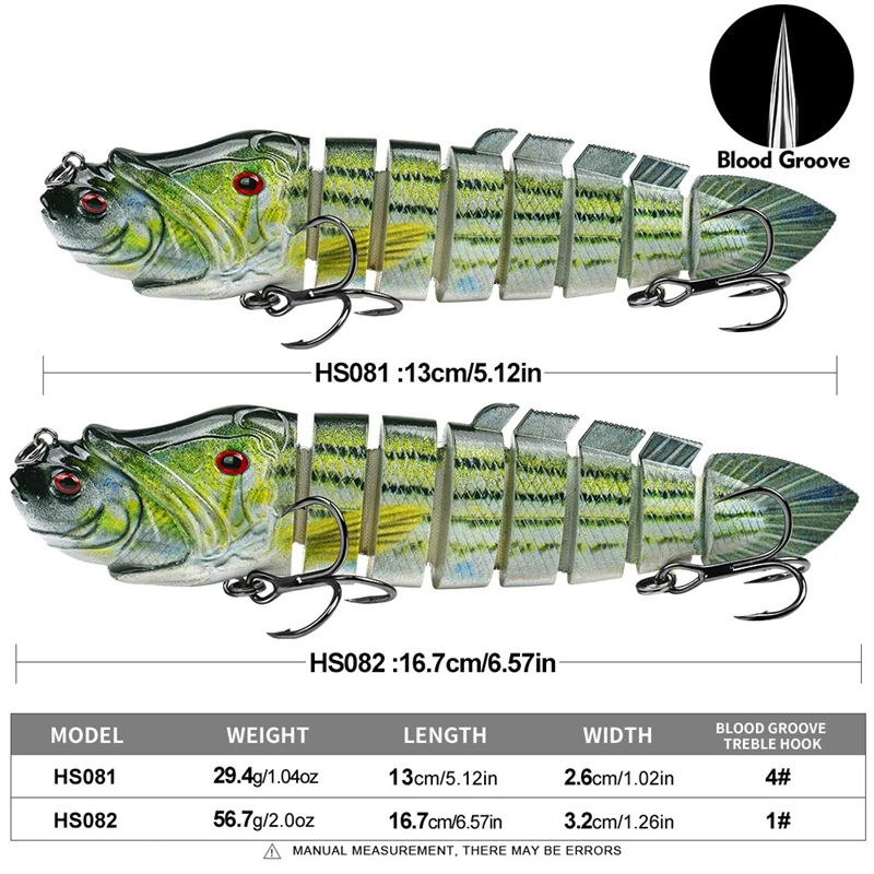 8-Segment Multi Jointed Swimbait Fishing Lure Realistic Hard Artificial Bait for Bass Pike Freshwater Saltwater Fishing Gear