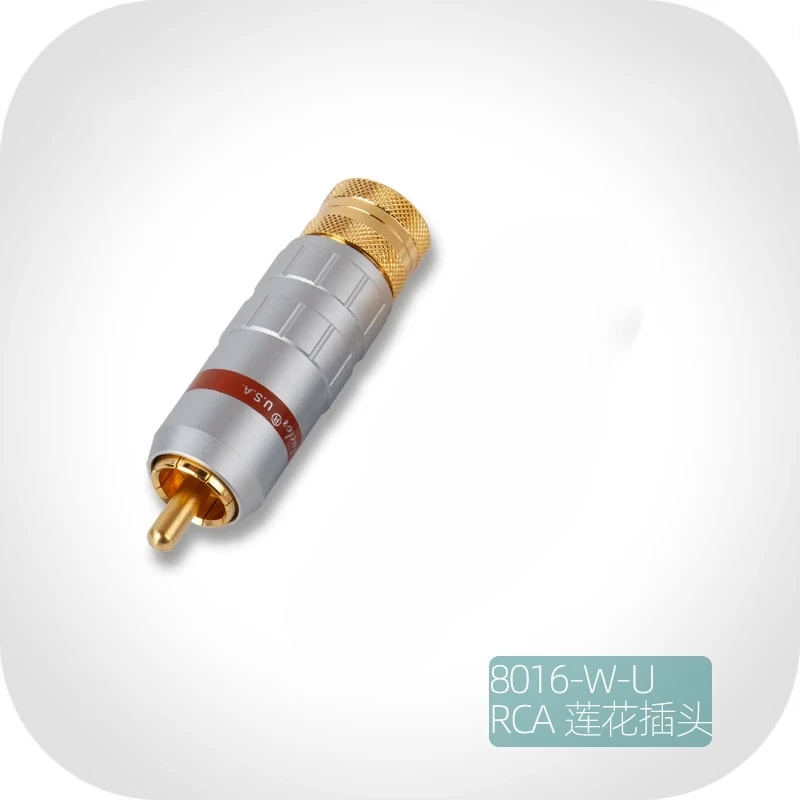 8016-W-U RCA signal plug, pure copper gold-plated lotus, original and genuine.