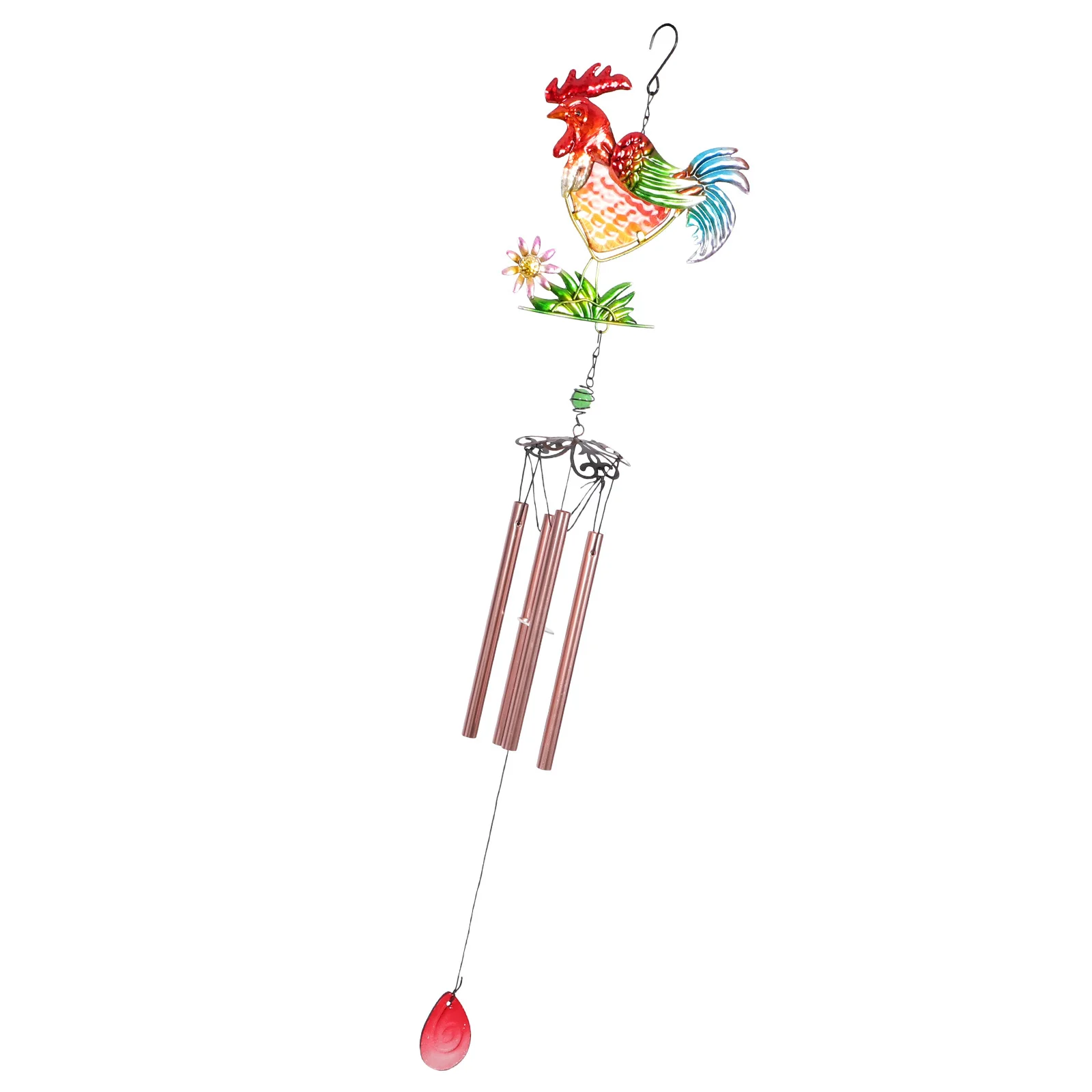 

Premium Metal Wind Chime with Rooster Design Hanging Decor for Outdoor Indoor Use Wind-Bell for Garden Tree Window