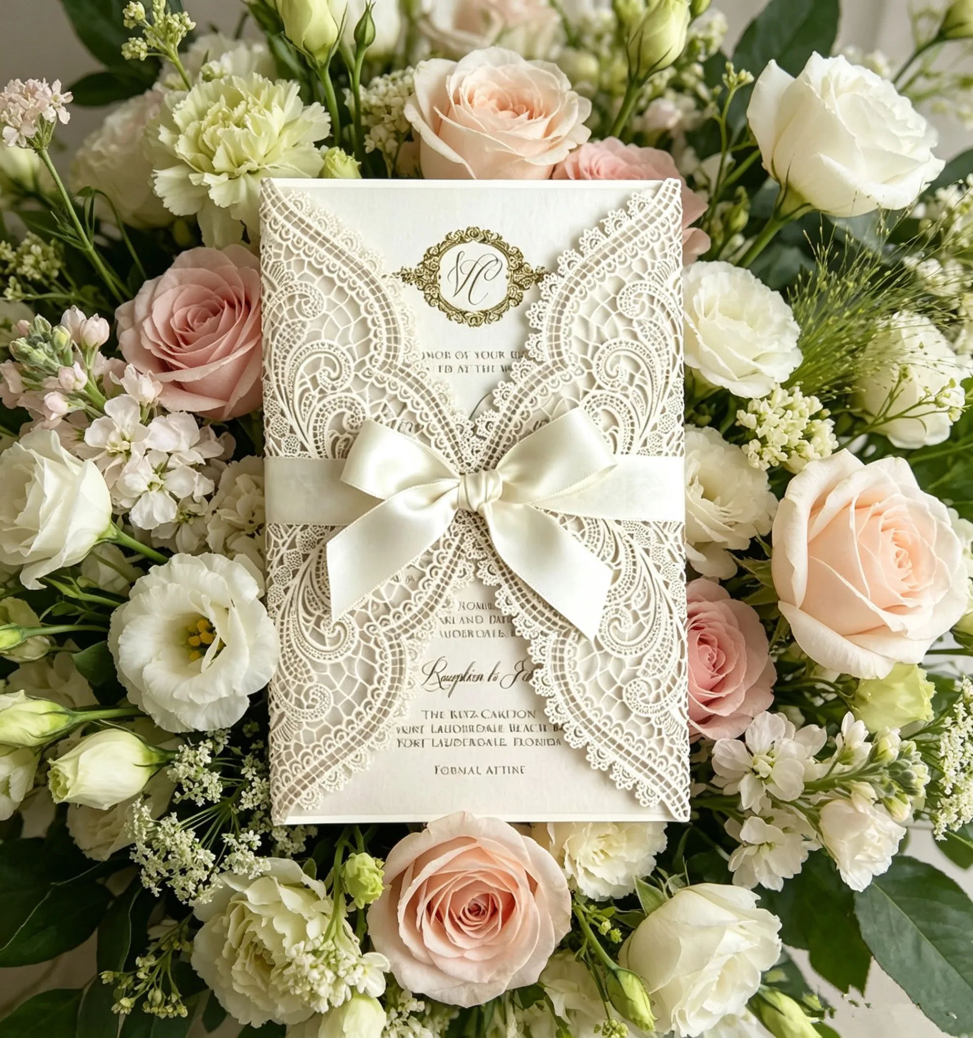 10Pcs Laser Cut Lace Wedding Invitation Card Cover Only Elegant Paper Invitation Card Flap Design Engagement Invitations