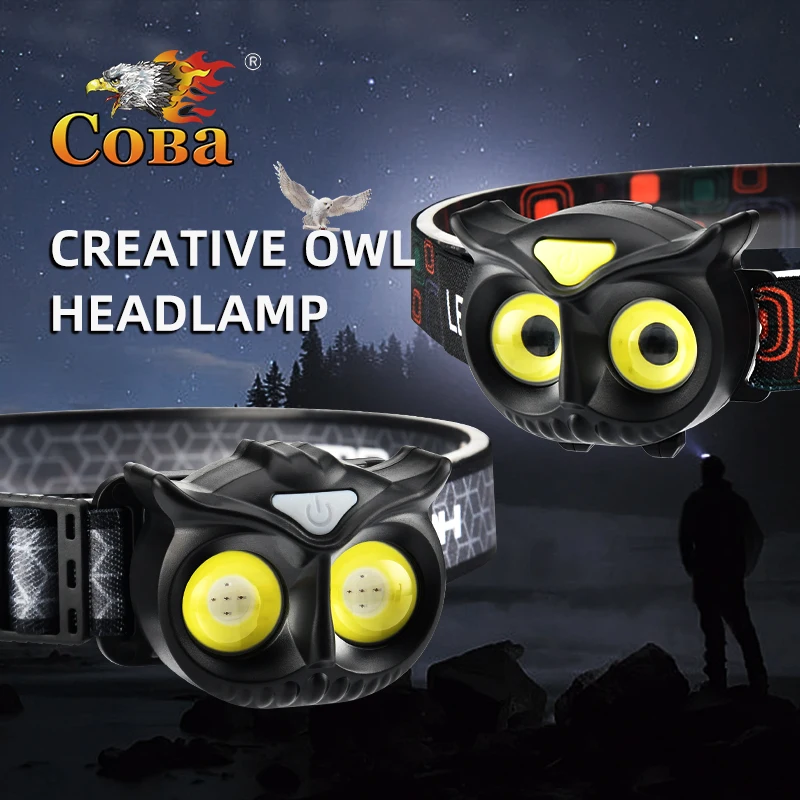 COBA Portable Headlamp COB Strobe Headlight Multifunctional USB Rechargeable or AAAx3 Battery Camping Portable Hiking Running