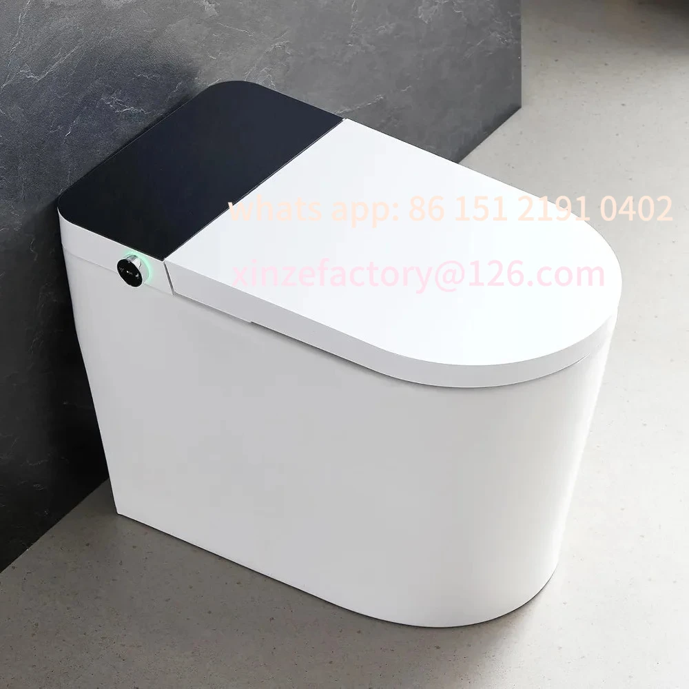 Customizable Toilet for Bathrooms, 1.28 GPF Foot Sensor Power Flush Toilet Bowl, 18 ADA Height