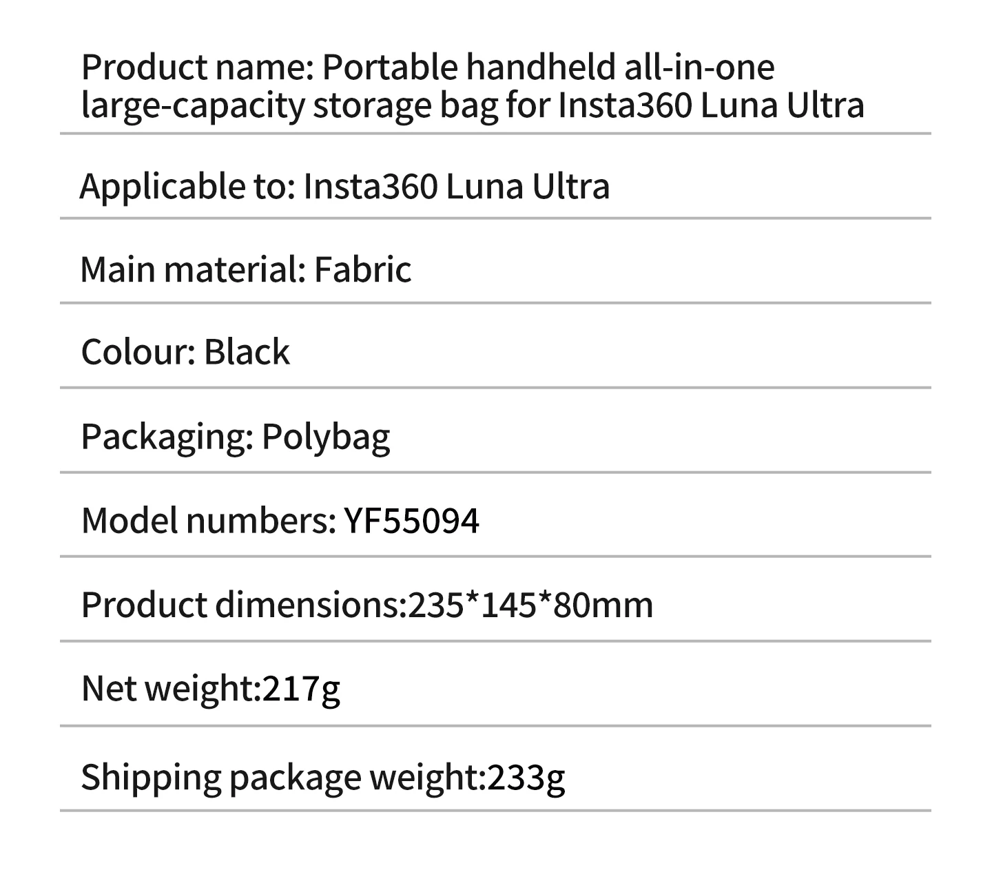 Robuste EVA-Hartschalen-Tragetasche für Insta360 Lu, extrem stoßfest, kratzfest, zur Aufbewahrung von Gimbal-Kamera-Akkus, Filtern und Zubehör. – Detail 10