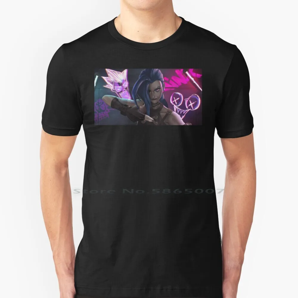 Jinx Arcane 100% Cotton T Shirt Arcane Jinx Caitlyn Arcane Arcane Jayce Arcane Vi Arcane Silco Riot Arcane Saw Ekko Arcane