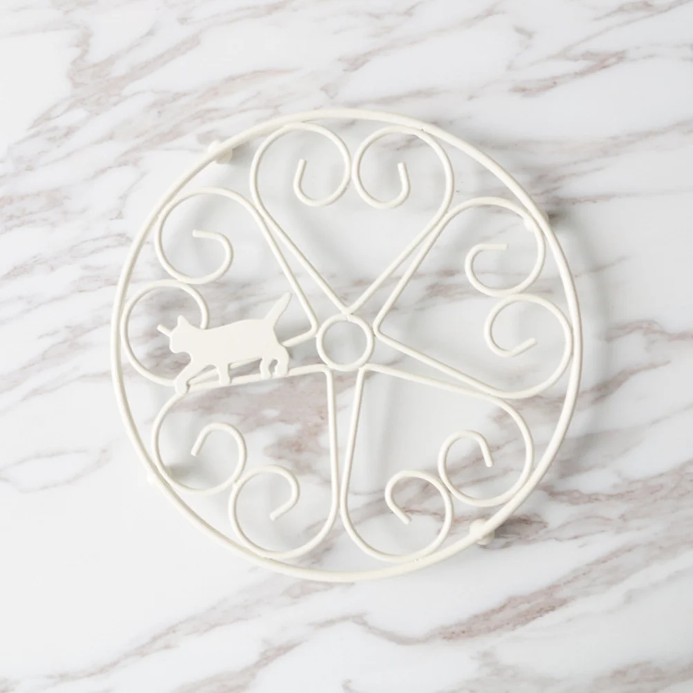 

Iron Wrought Placemat Heat Resistant Cat Design Pot Pads For Table Protection Home Cafe Restaurant Iron Pot Pads Kitchen