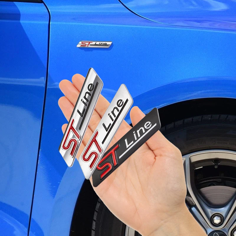 

1pcs Metal 3d Logo ST Line letter Emblem Car Fender Badge Sticker auto Accessories