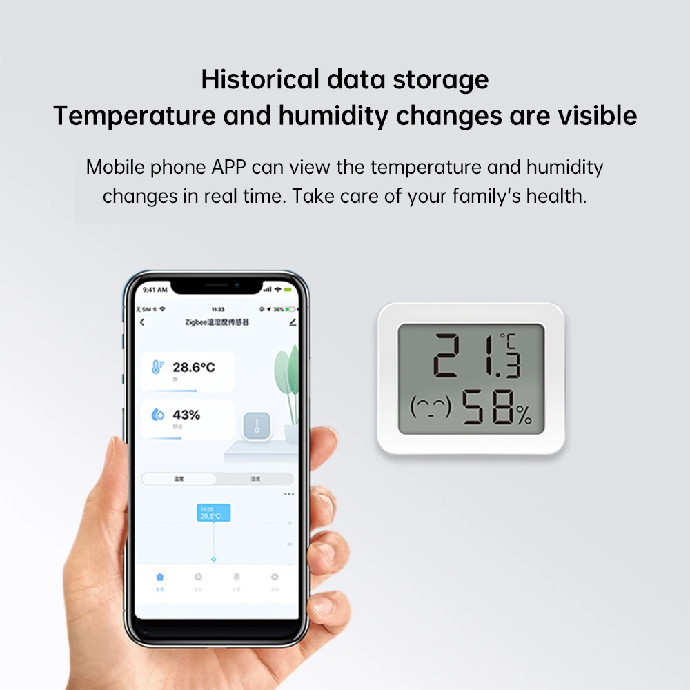 تويا زيجبي مستشعر درجة الحرارة والرطوبة LCD ميزان الحرارة الصغير الذكي الكهربائي الرطوبة APP التحكم عن بعد المنزل