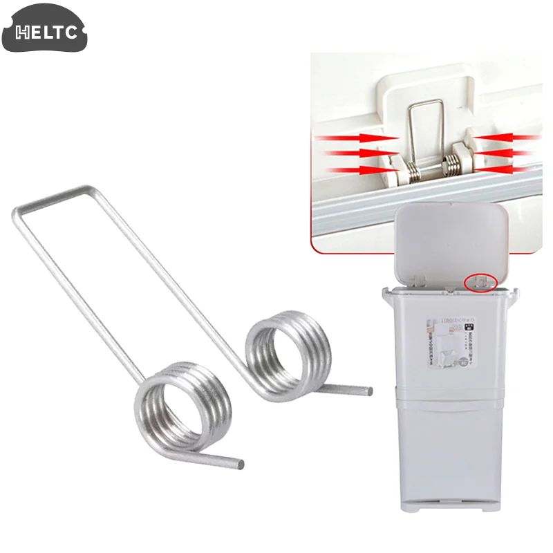 10PCS High Quality Silver Garbage Can Adjustable Compress 1mm Double Torsion Spring Hand-operated Flip-top Storage Bucket Access