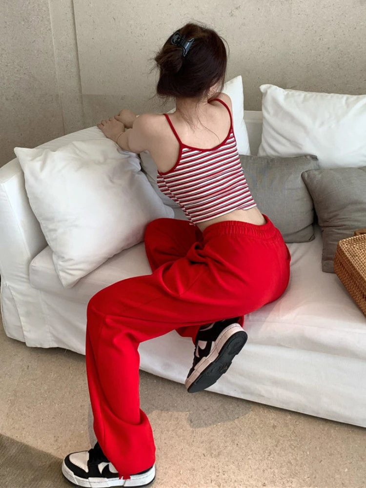 Camis donne Crop top a righe senza schiena Ulzzang dolce Sexy Chic Женский estate nuovo fresco elegante All-match Топ Casual Ins quotidiano