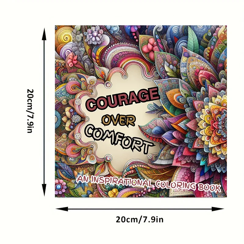 Courage Words Meeting Coloring Book for Adult | 28 Pages Colouring Book, Drawing Supplies for Christmas, Thanksgiving