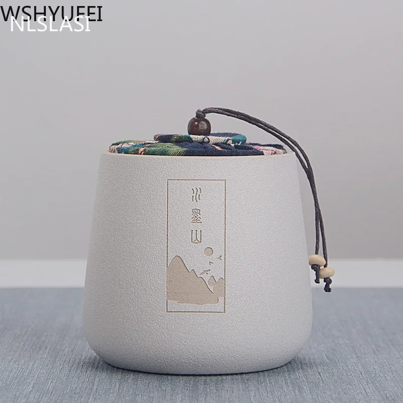 Ceramics Tea Jar Tieguanyin Containers Travel Tea Bag Storage Box Portable Stoneware Tea Caddy Kitchen Coffee Spice Canister