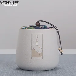 Ceramics Tea Jar Tieguanyin Containers Travel Tea Bag Storage Box Portable Stoneware Tea Caddy Kitchen Coffee Spice Canister