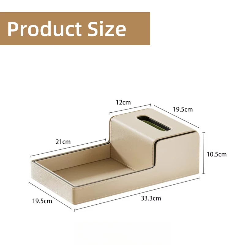 

New PU leather tissue holder storage box integrated entrance living room dining room desktop storage