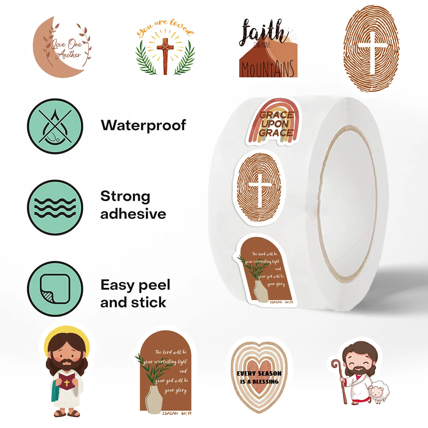 100-500 قطعة ملصقات يسوع الشارات لأجهزة الكمبيوتر المحمول سجل القصاصات حقيبة سكيت الغيتار DIY بها بنفسك ملصقات الجمالية الاطفال الهدايا الإبداعية