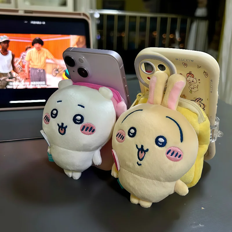 قبضة هاتف أصلية من Chiikawa وحزام كروس Usagi Plushie مع تصميم 2 في 1 ملحق هاتف لطيف لمحبي الرسوم المتحركة هدية