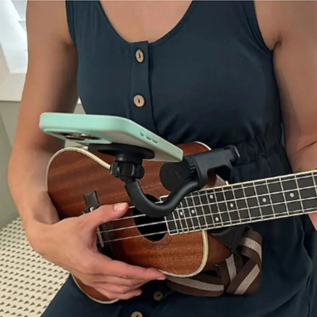 

Universal Guitar Phone Holder - Adjustable Guitar Mount for Guitars/Ukulele Smartphone Live Streaming Teaching Video Recording