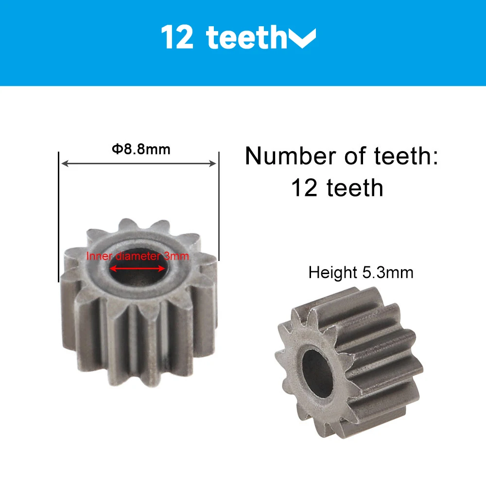 Mini dc engrenagem do motor 9/11/12/13/14/15 dentes, metal substituição engrenagem para 10/12/14.4/16.8/18/21/25v, para o fã, ferramenta home, brinquedo, 1pc