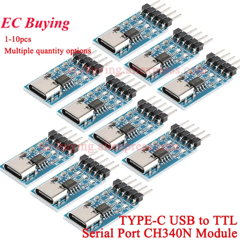 10 szt./1 szt. Moduł USB-C do TTL Serial Port CH340N CH340 DC 5V 3.3V Kabel do aktualizacji MCU, pobierania programów, przewód DuPont HW-234