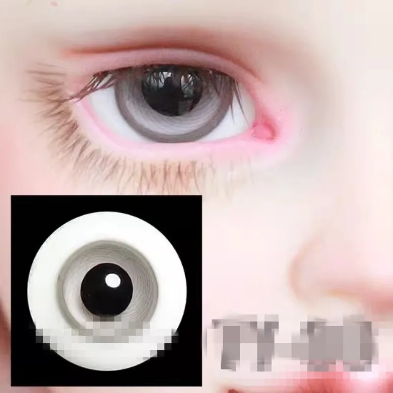 Bjd Doll Eyes Silver Grey Layered Grain Glass Eyeball  1/6 1/4 SD.14mm 16mm  Free Box Doll Accessories GA32