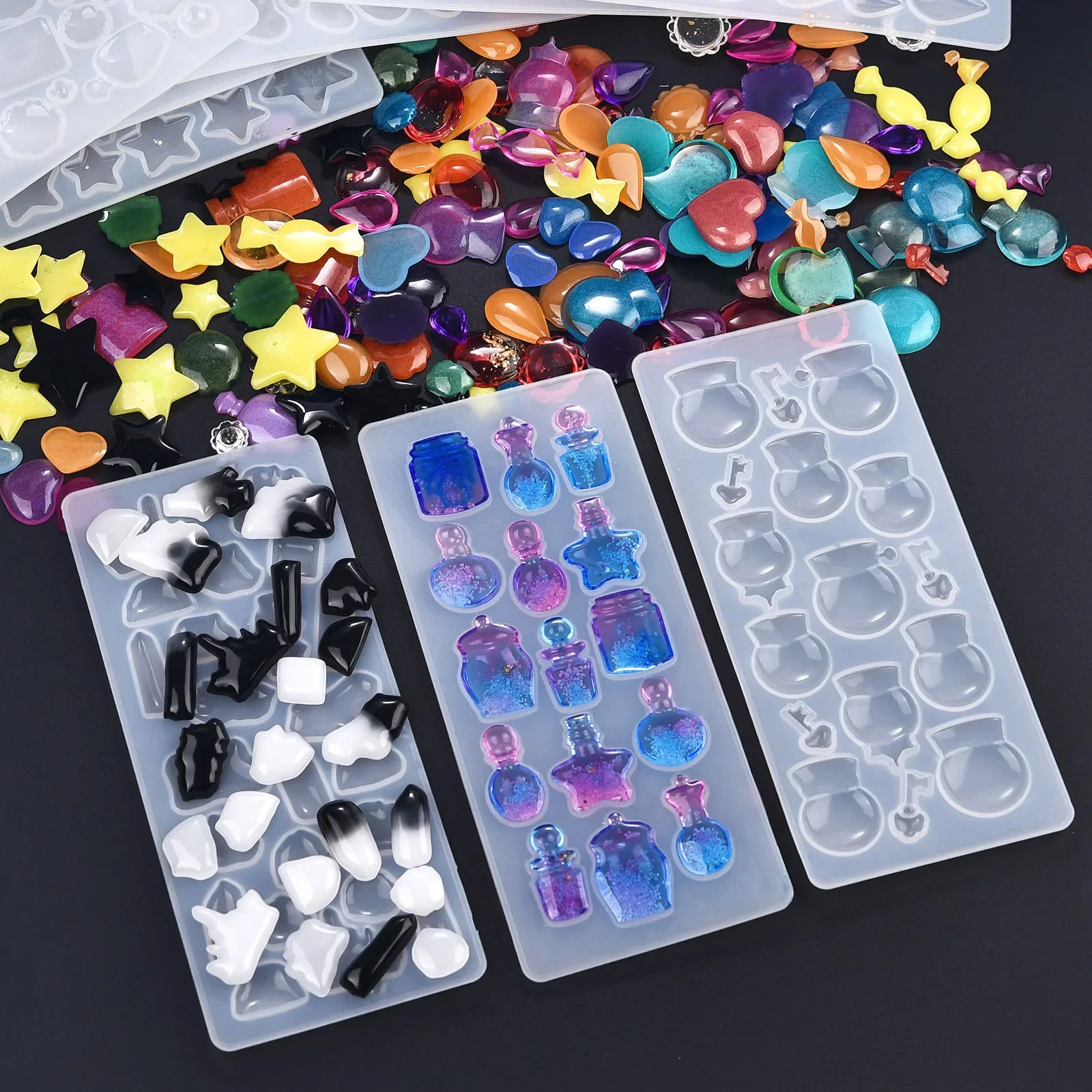 كريستال مصلحة الارصاد الجوية الراتنج سيليكون قوالب نجمة القلب سحر الايبوكسي قالب ل القرط قلادة الحلي المفاتيح مستلزمات صناعة المجوهرات