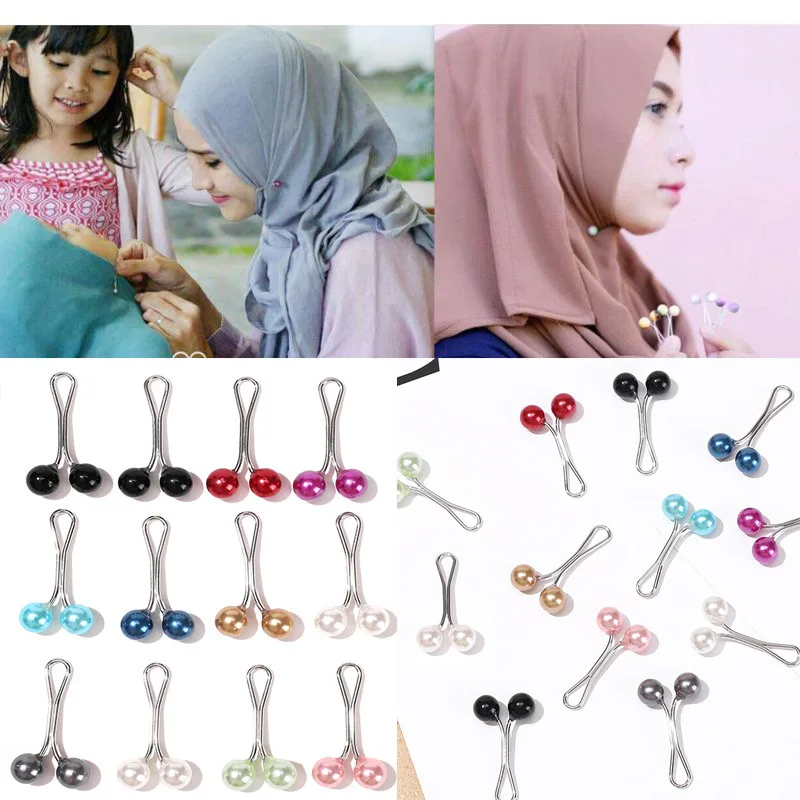 Picture 4: 6/12/24PCS Pearls Pins Women Shawl Scarf Clips Lady Scarves Hijab for Women Pearl Brooch Pin Multicolor Hijab Clips