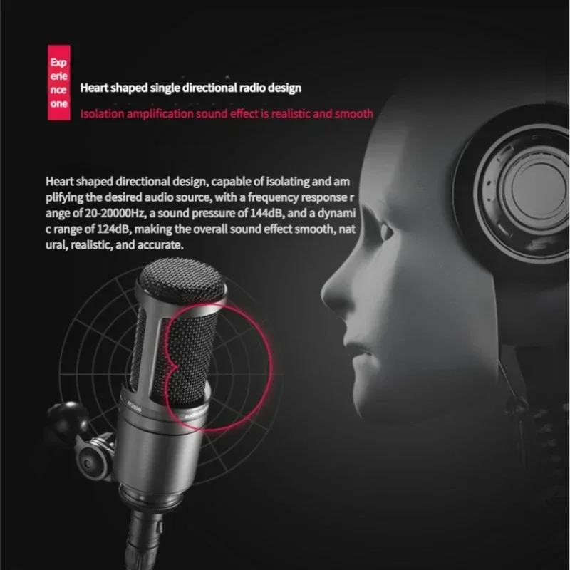 Image 5: Audio Technica – Microphone à condensateur cardioïde filaire AT2020, Original, enregistrement professionnel en direct, Vocal Pro Studio, karaoké