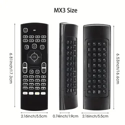 2.4GHz Wireless MX3 Air Mouse Mini Keyboard Voice Backlit Remote Control IR Learning Remote Control for PC Android TV Box