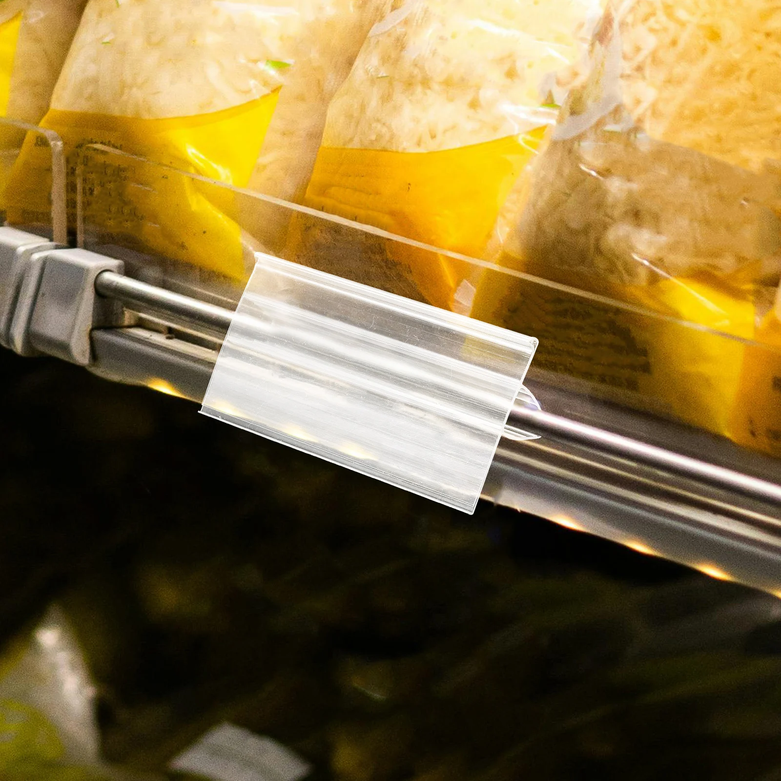 50Pcs Shelf Label Holders Plastic Transparent Wire Rack Clips Label Holders for Retail Display Wire Rack Shelf Clips