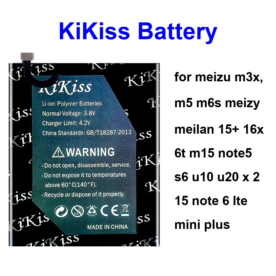 

Battery For Meizu M3x, M5 M6s Meizy Meilan 15+ 16X 6T M15 NOTE5 S6 U10 U20 X 2 15 Note 6 Lte Mini Plus BA721 BA811 BA712