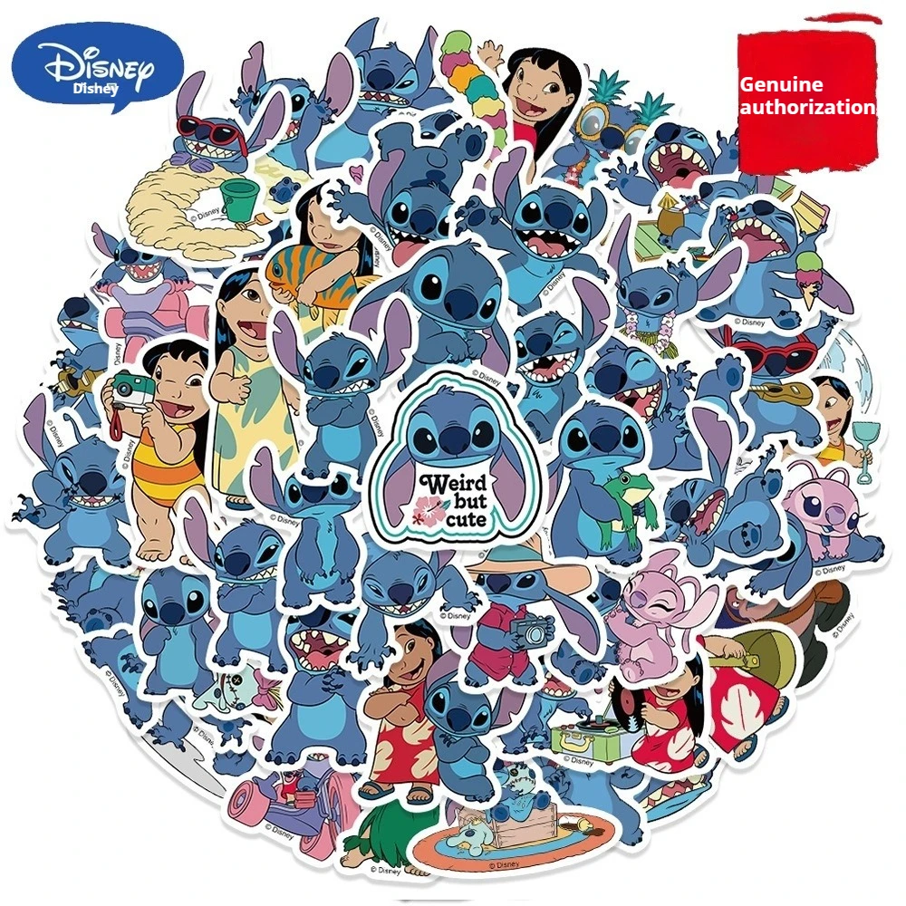 51 قطعة من ملصقات الرسوم المتحركة اللطيفة ليلو وستيتش، ملصقات أنيمي لوح التزلج للكمبيوتر المحمول، حزمة ملصقات فيلم كرتونية كاواي، لعبة أطفال #1