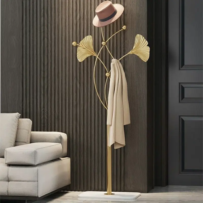 Net red floor light luxury marble living room coat and hat simple bedroom vertical hanging rack