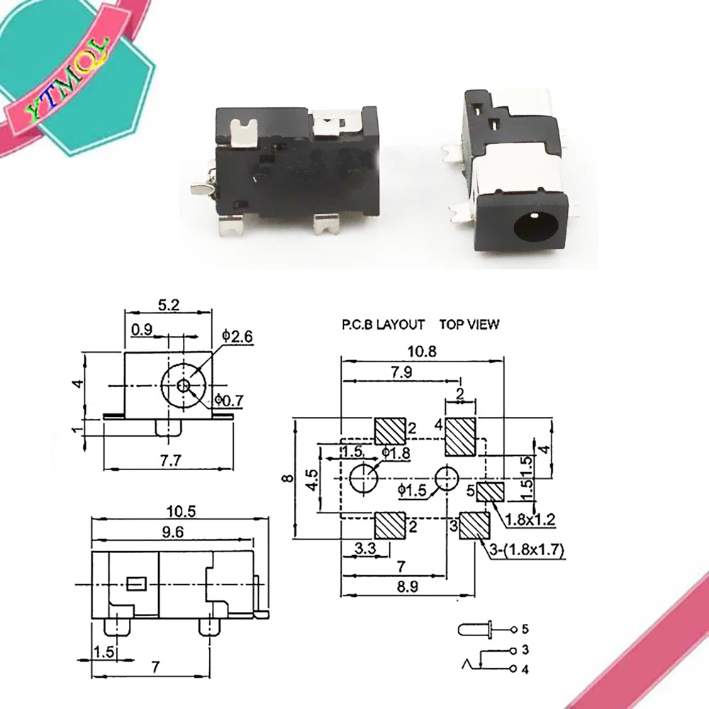 

10-100PCS DC Power Jack Female Charging Socket and DC Plug Charging DC Connector