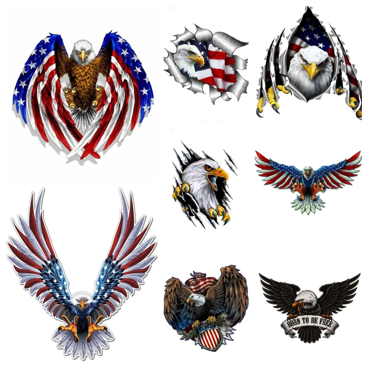 

American bald eagle, American flag, car sticker Car Body Bumper Window Moto Wall Decoration High Quality Car Accessories