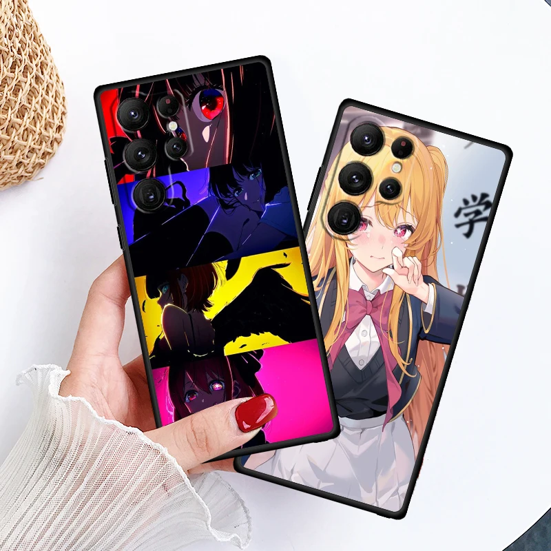 R-RubyS H-Hoshinos Anime Girl For Samsung Galaxy S24 S23 S22 S21 S20 FE S10 S10E Plus Ultra Pro Lite 5G Black Cover Phone Case