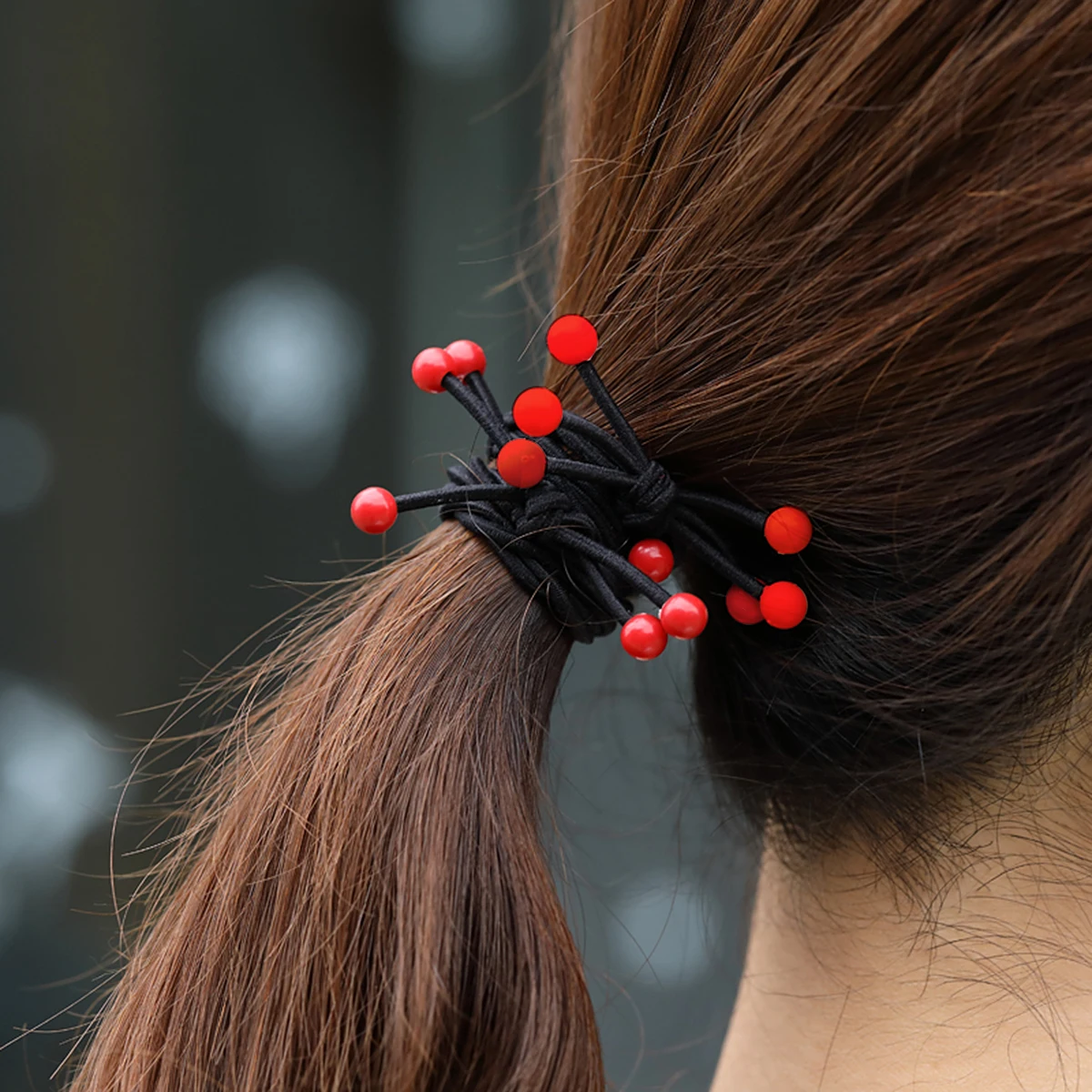 

10 шт., вишневые резинки для волос, эластичные держатели для хвоста для женщин, красные аксессуары для волос, веревочная лента, стильная повседневная одежда, подарок