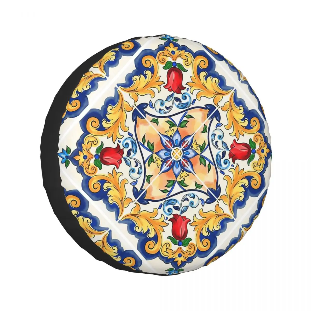 

Изготовленный на заказ сицилийский Majolica красочный цветочный цветочный узор плитки, чехол для запасного колеса для автомобиля Mitsubishi 4x4, защитные чехлы для колес