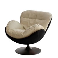 Nordic Single Swivel Eggshell Sofa Chair Single Sofa Upholstered Chair 360° Rotation for Living Room, Bedroom Balcony and Office
