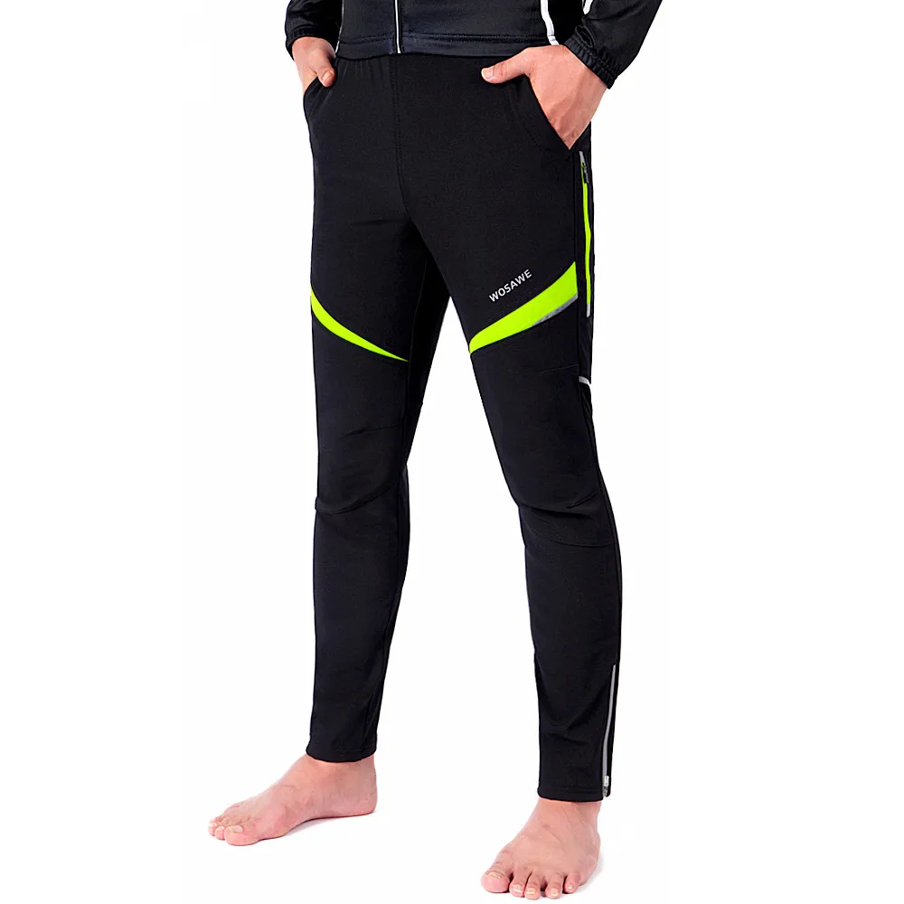 WOSAWE-Calça De Ciclismo Grosso Windproof, Sportswear De Bicicleta, MTB Bike Racing, Calças Ciclo, Lazer, Outono, Inverno