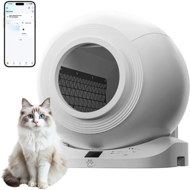 

Litter Box, 65L Extra Large Automatic Cat Litter Box Robot with Smart APP Control, Litter Boxes with 120° Infrared